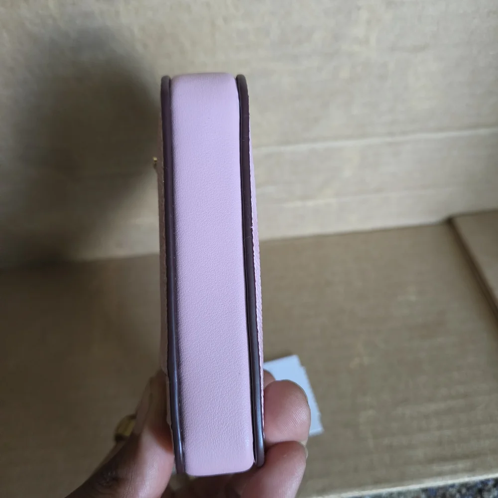 Coach Powder Pink Zip Card Case with Chain Wallet - Picture 4 of 8